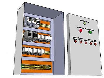 Painel elétrico de bomba montagem